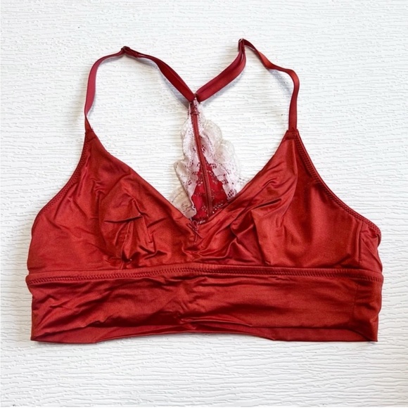 Aerie Orange Green Silky White Lace Bralette Bundle Small - Picture 2 of 7